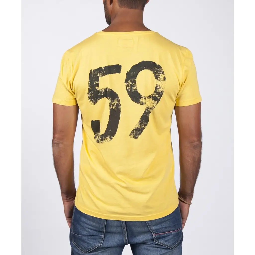 MEN 59 CLUB T-SHIRT - YELLOW - DAX Cafe Racer