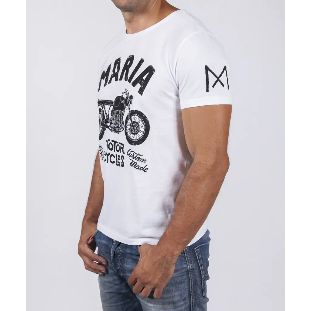 MEN BOXER TWIN T-SHIRT - WHITE - DAX Cafe Racer