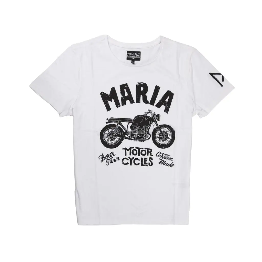 MEN BOXER TWIN T-SHIRT - WHITE - DAX Cafe Racer