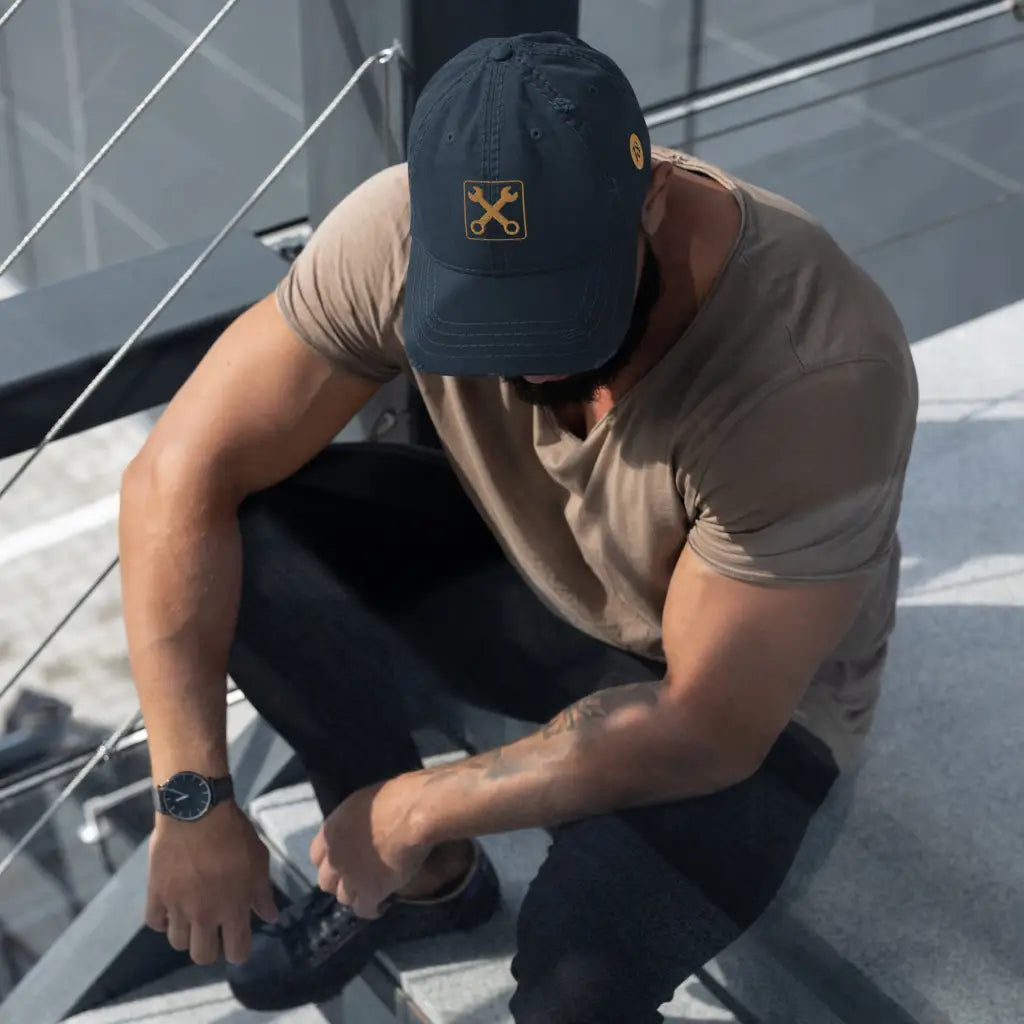 Distressed Dad Hat - DAX Cafe Racer