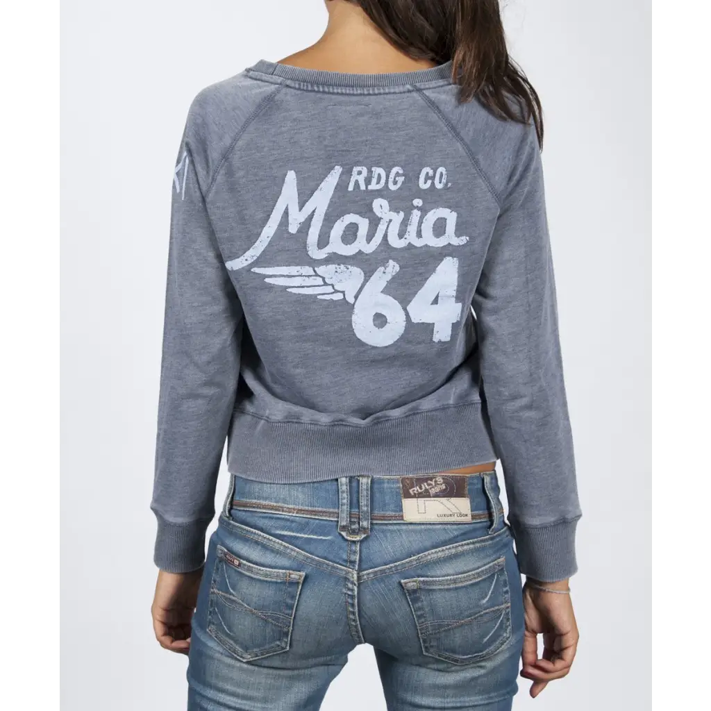 WOMAN EDWARD SWEATSHIRT - BLUE - DAX Cafe Racer