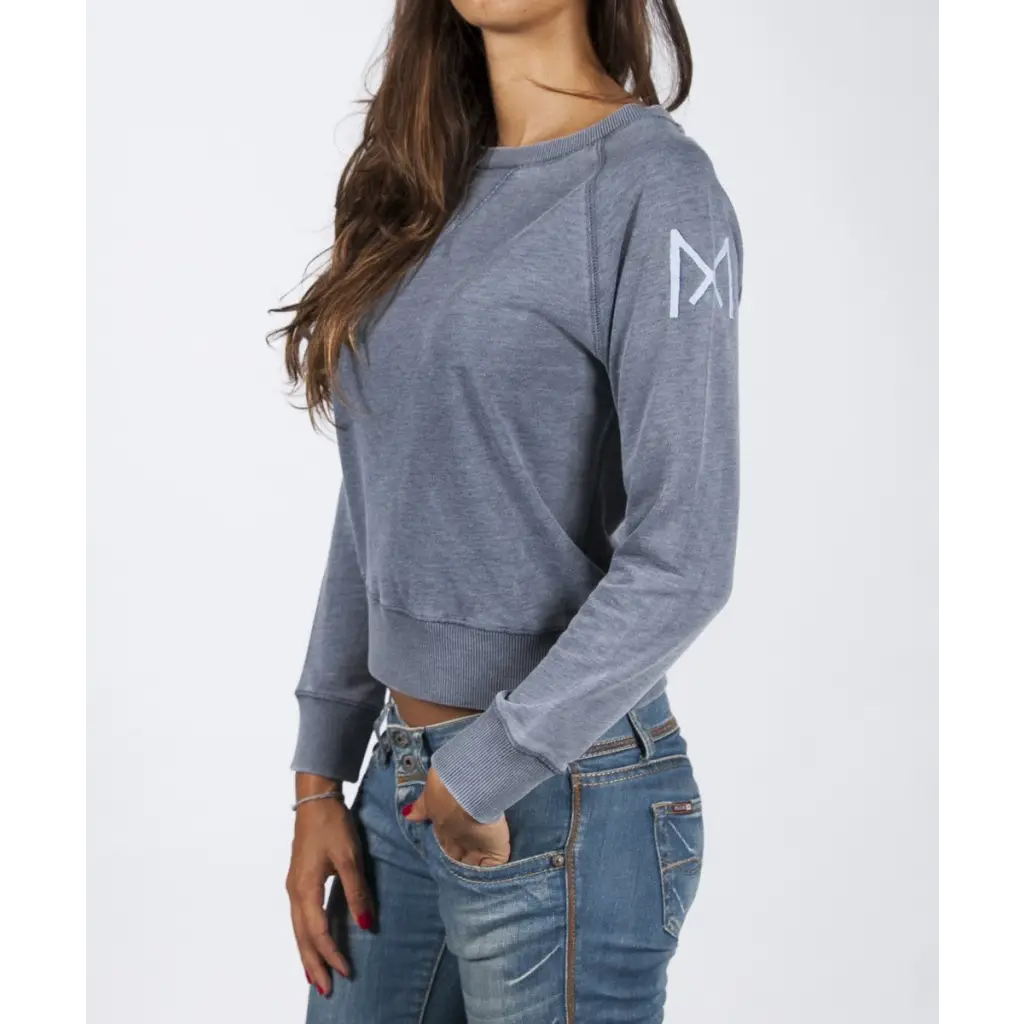 WOMAN EDWARD SWEATSHIRT - BLUE - DAX Cafe Racer