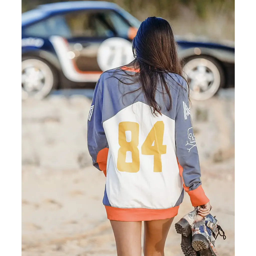 WOMEN RACING TEAM SWEATSHIRT - BLUE - DAX Cafe Racer