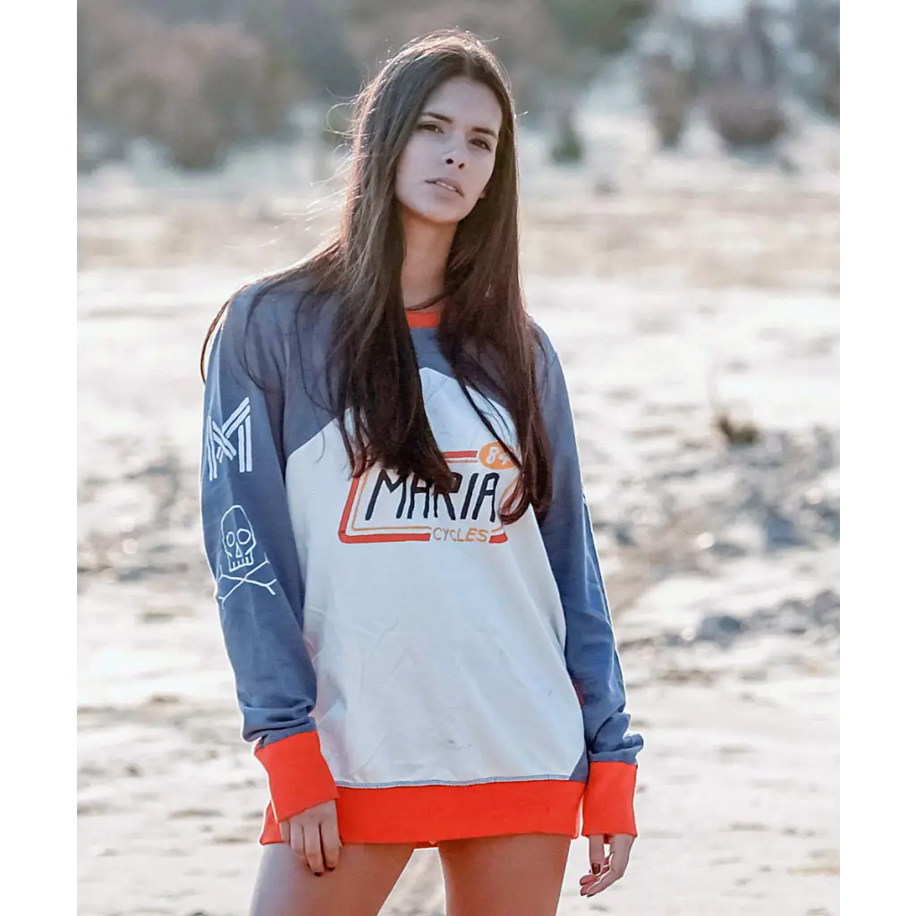 WOMEN RACING TEAM SWEATSHIRT - BLUE - DAX Cafe Racer