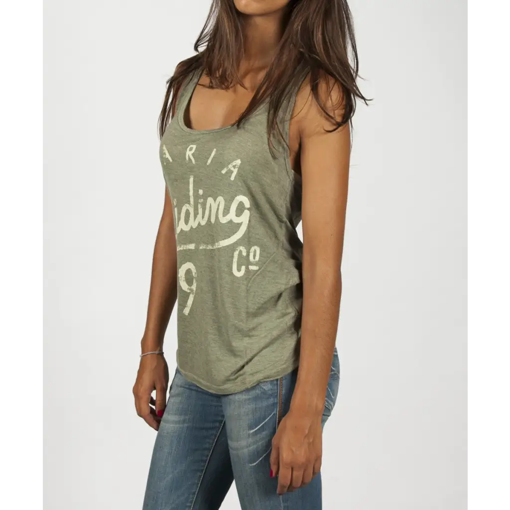 WOMEN TOP TANK - ARMY GREEN - DAX Cafe Racer