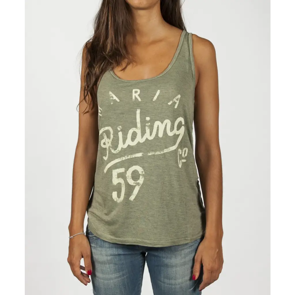 WOMEN TOP TANK - ARMY GREEN - DAX Cafe Racer