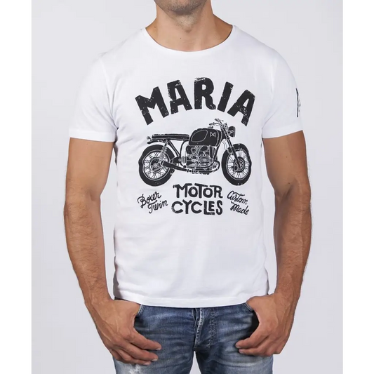 MEN BOXER TWIN T-SHIRT - WHITE - DAX Cafe Racer