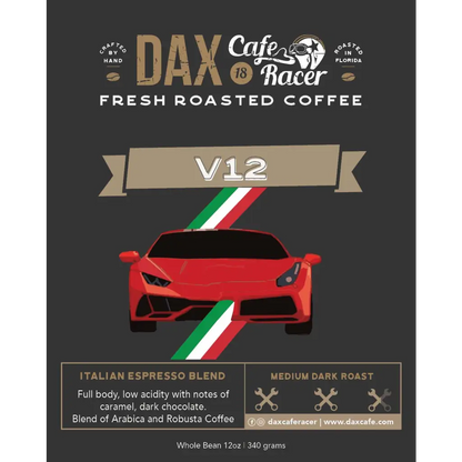 V12 Italian Espresso Blend it is premium coffee beans deliver to your door